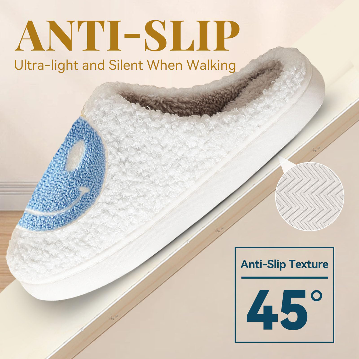 Casual Cozy Happy Retro Smile Face Preppy Slippers 5