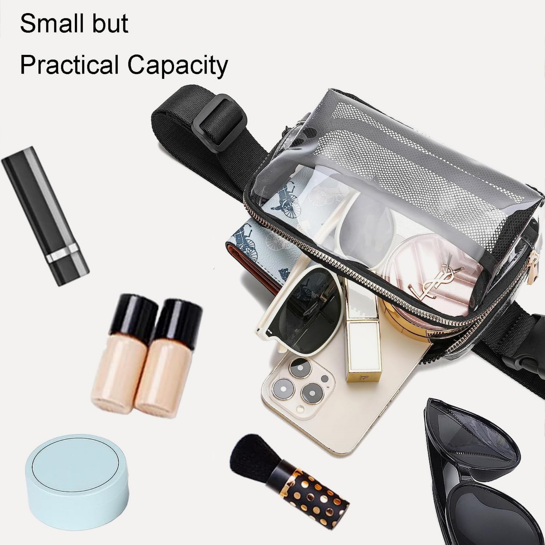 Clear Fanny Pack Stadium Approved Belt Bag with Adjustable Strap 15
