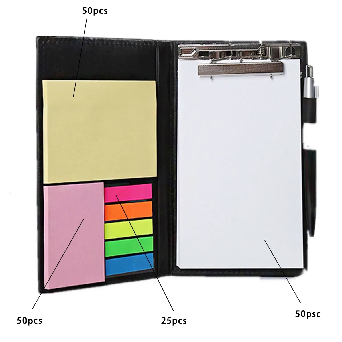 Pen &Tear-Off Creative Sticky Notes PU Leather Cover 5