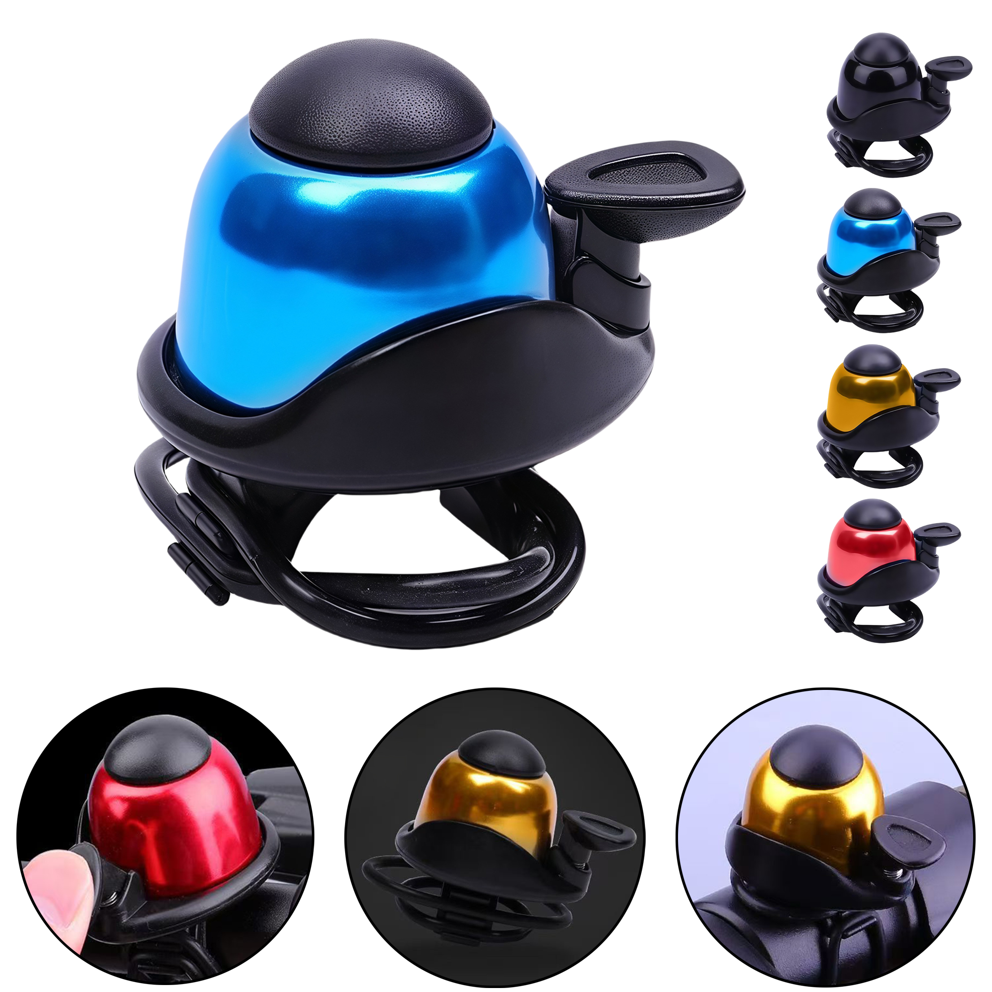 Loud Bicycle Horn with Colorful Rubber Band, Universal Scooter Bell 3