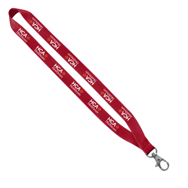 3/4" Polyester Lanyard with Sewn Silver Metal Split-Ring 18