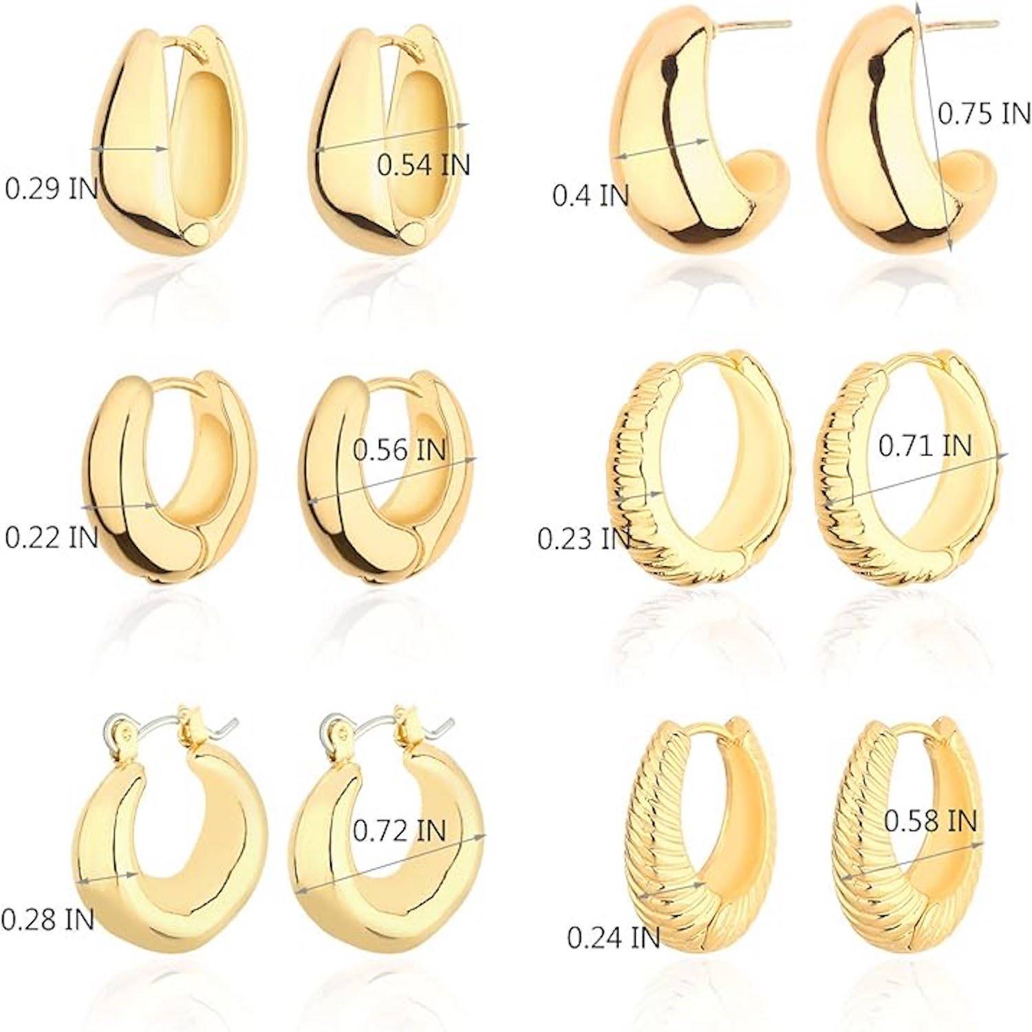 Stainless Steel Gold Hoop Women Earrings 3