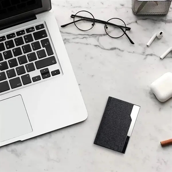 Metal Business Card Holder with Customized PU Leather 4