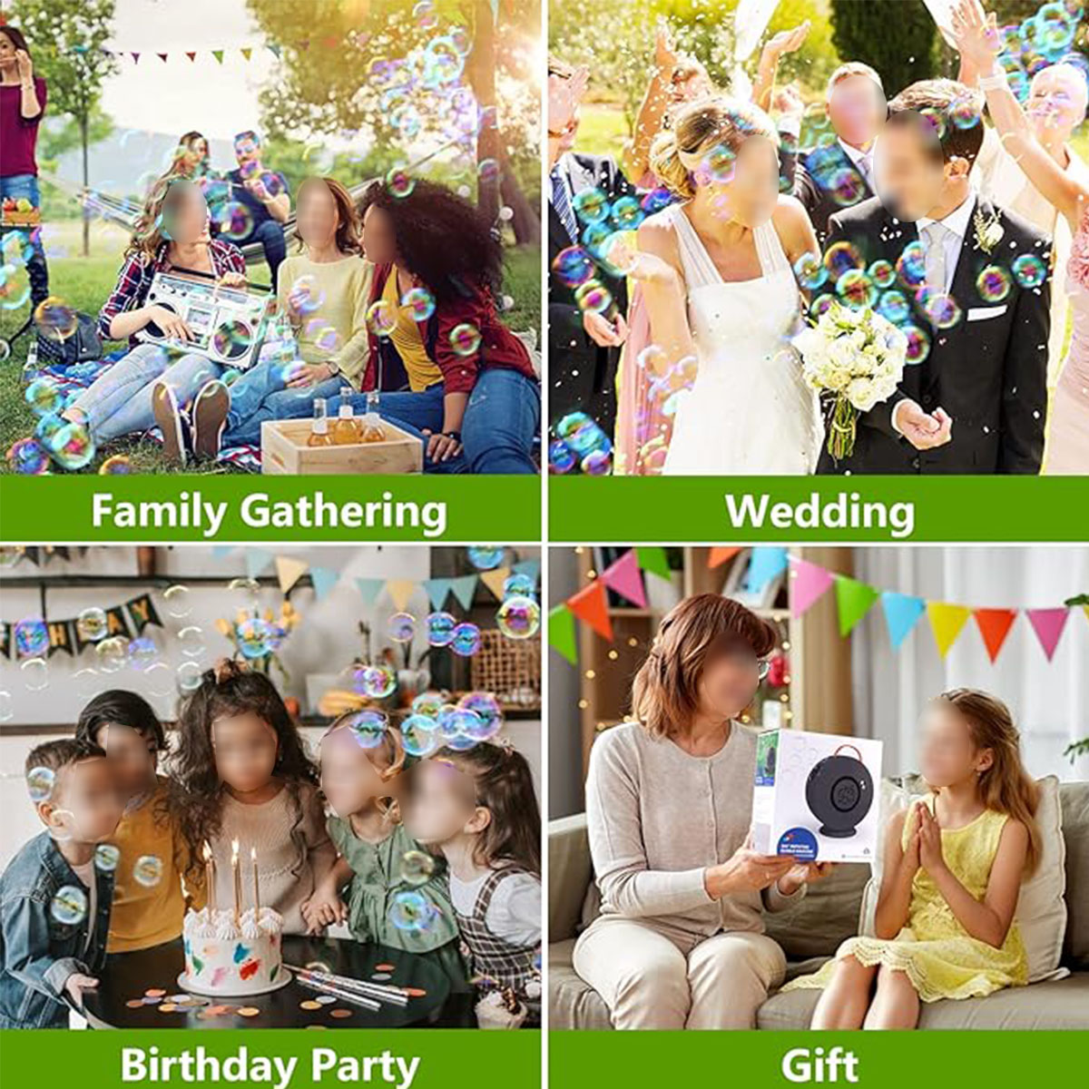 Outdoor party portable automatic rotating bubble machine 6