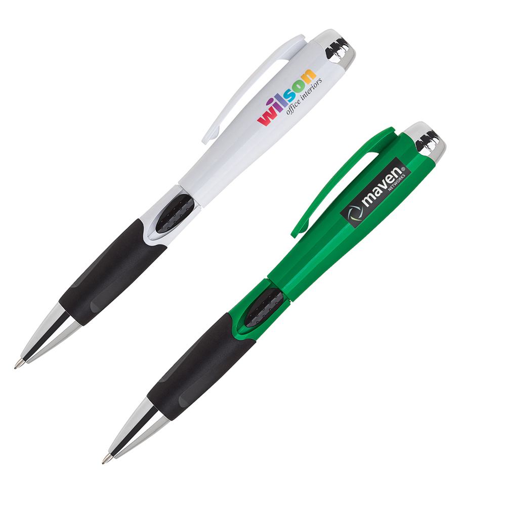 Retractable Plastic Light Ball Pen with matching barrel color 2