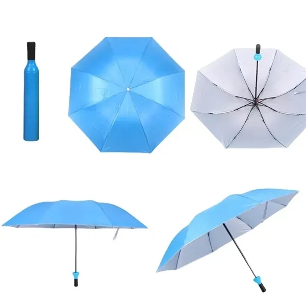 Wine Bottle Umbrella with Dual-Use Sun and Rain Protection 6