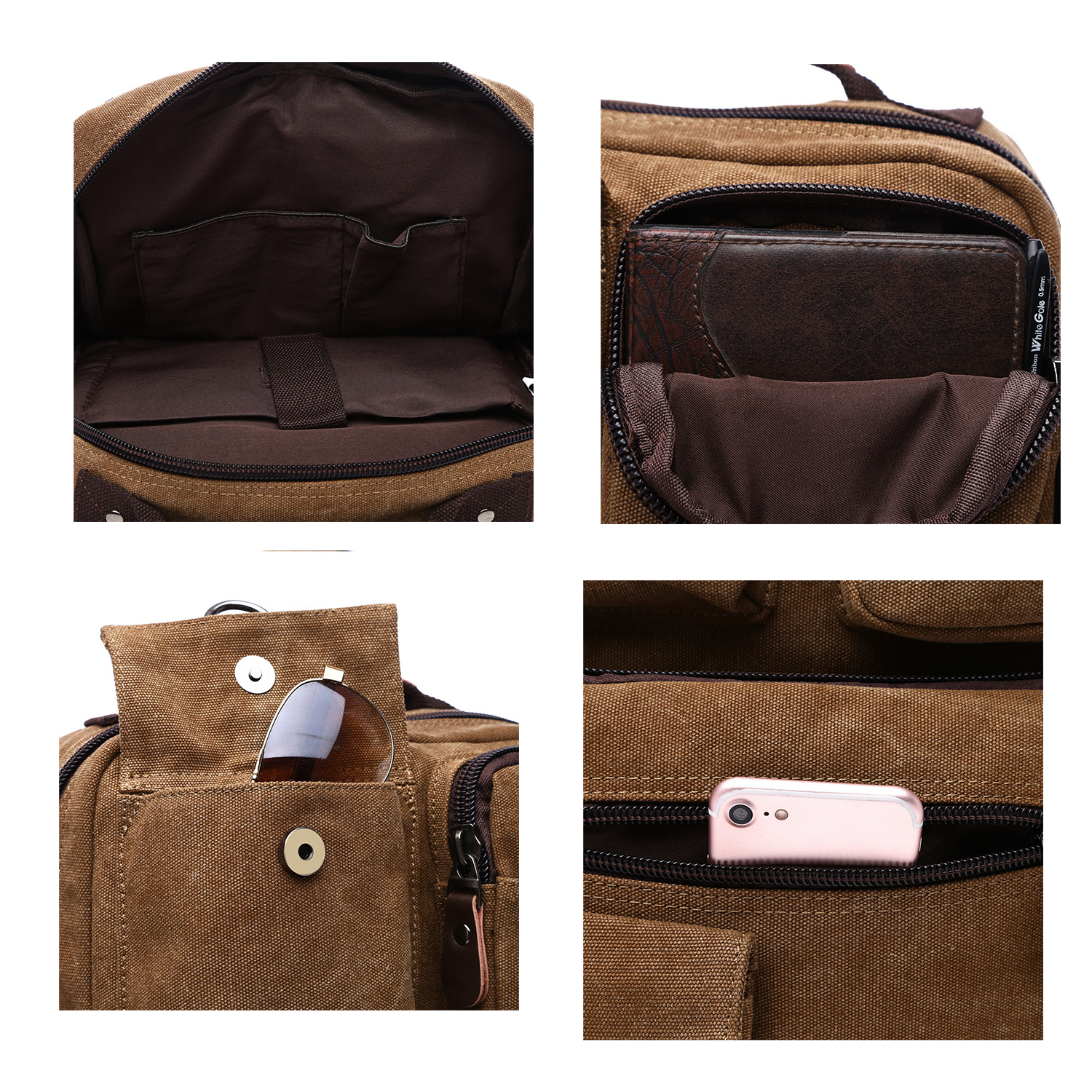 Vintage Canvas Laptop Backpacks 4