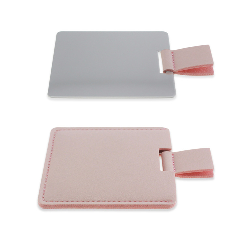 Portable stainless steel square makeup mirror 7