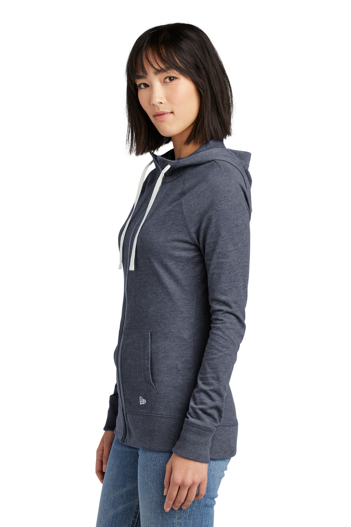 New Era Women's Sueded Cotton Blend Full-Zip Hoodie. LNEA122, custom hoodie or sweatshirt with logo imprint 7