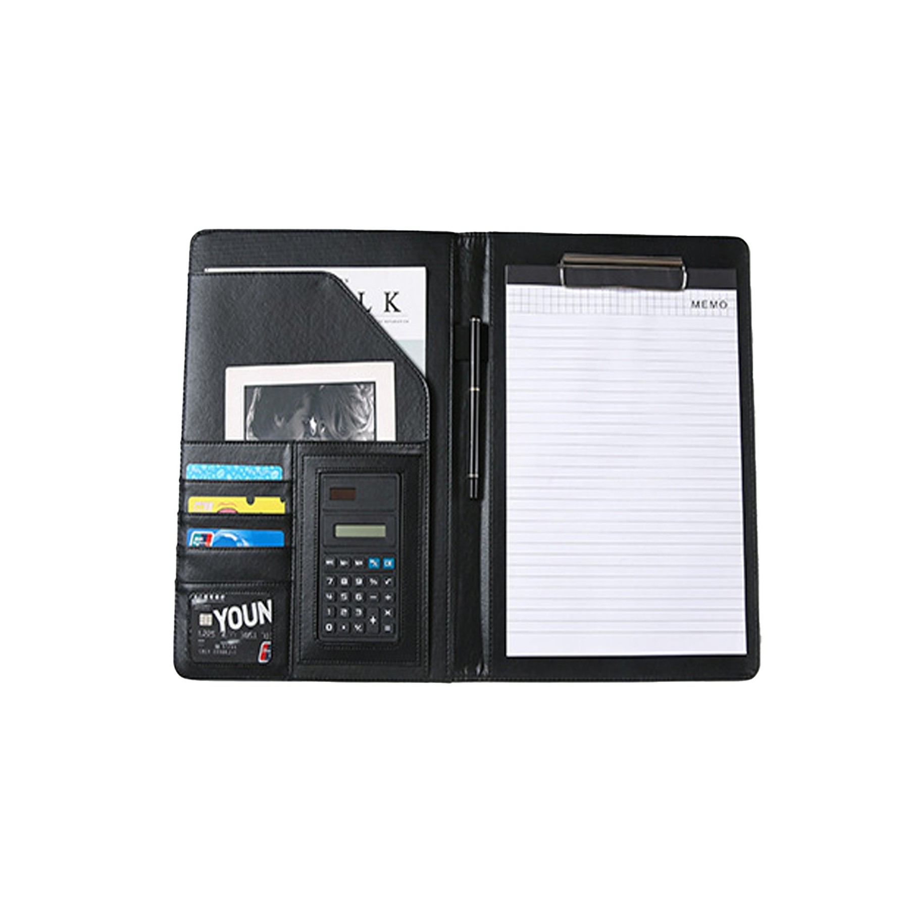 Leather Business Portfolio Folder with Calculator 3