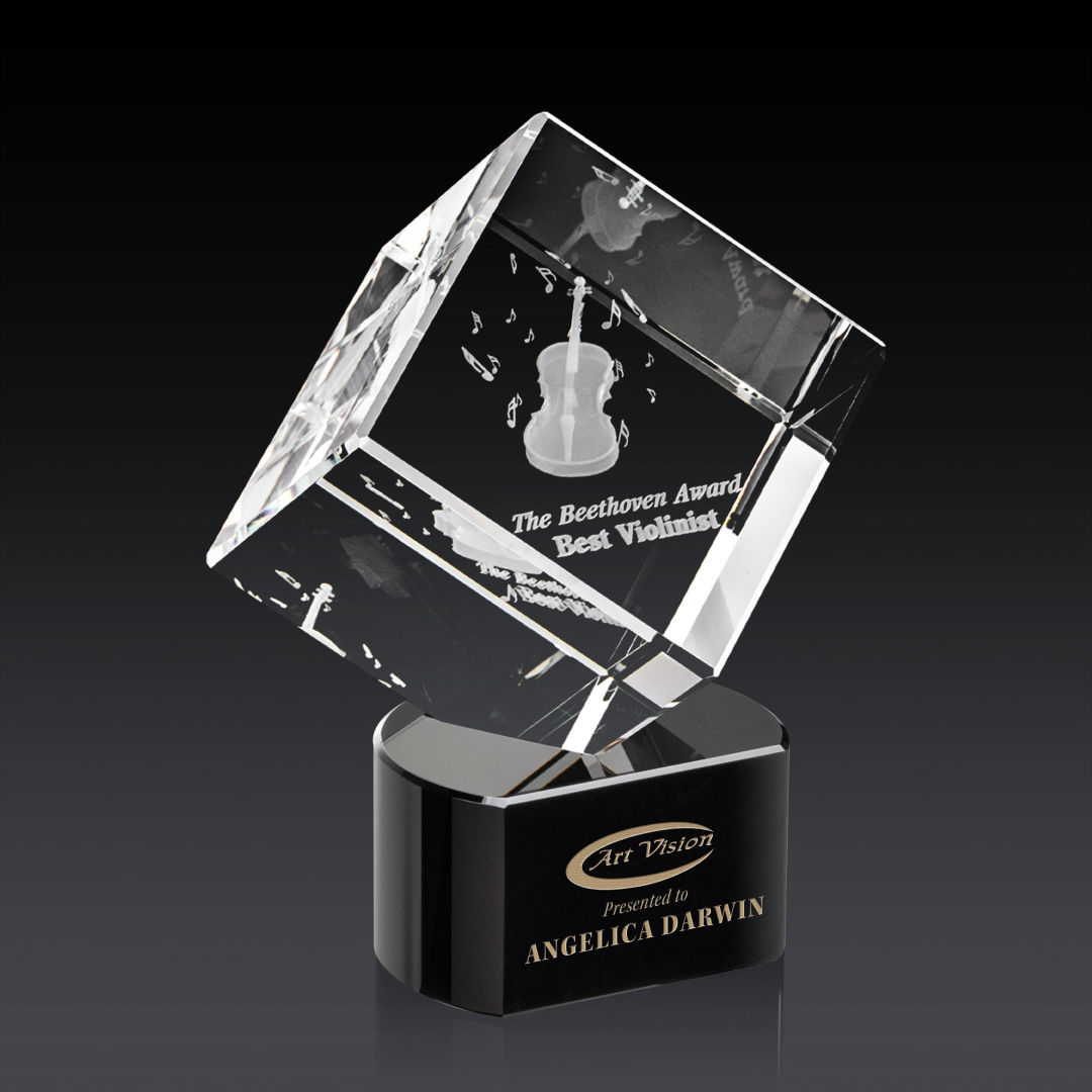 Burrill 3D Award on Paragon Base - Black 3