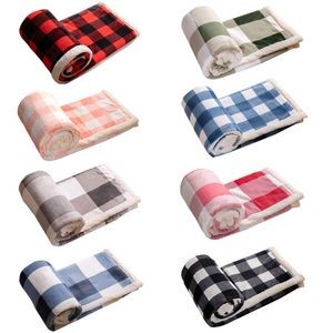 Polyester Microfiber Buffalo Plaid Sofa Blanket 2