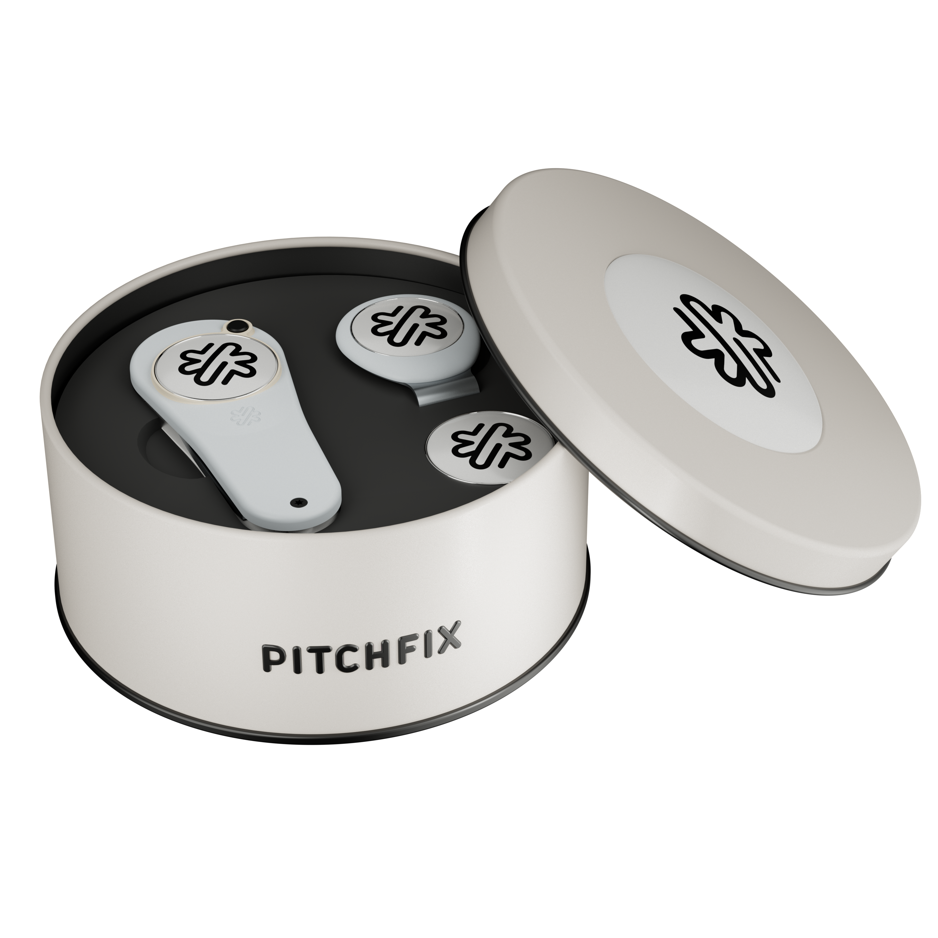 Pitchfix Original Golf Divot Tool in Round Tin with Hat Clip & Extra Ball Marker 6