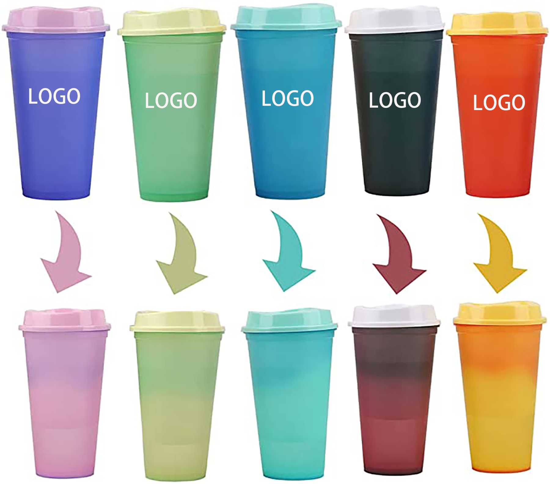 16 oz Hot Color Changing Cups w/ Lid 7
