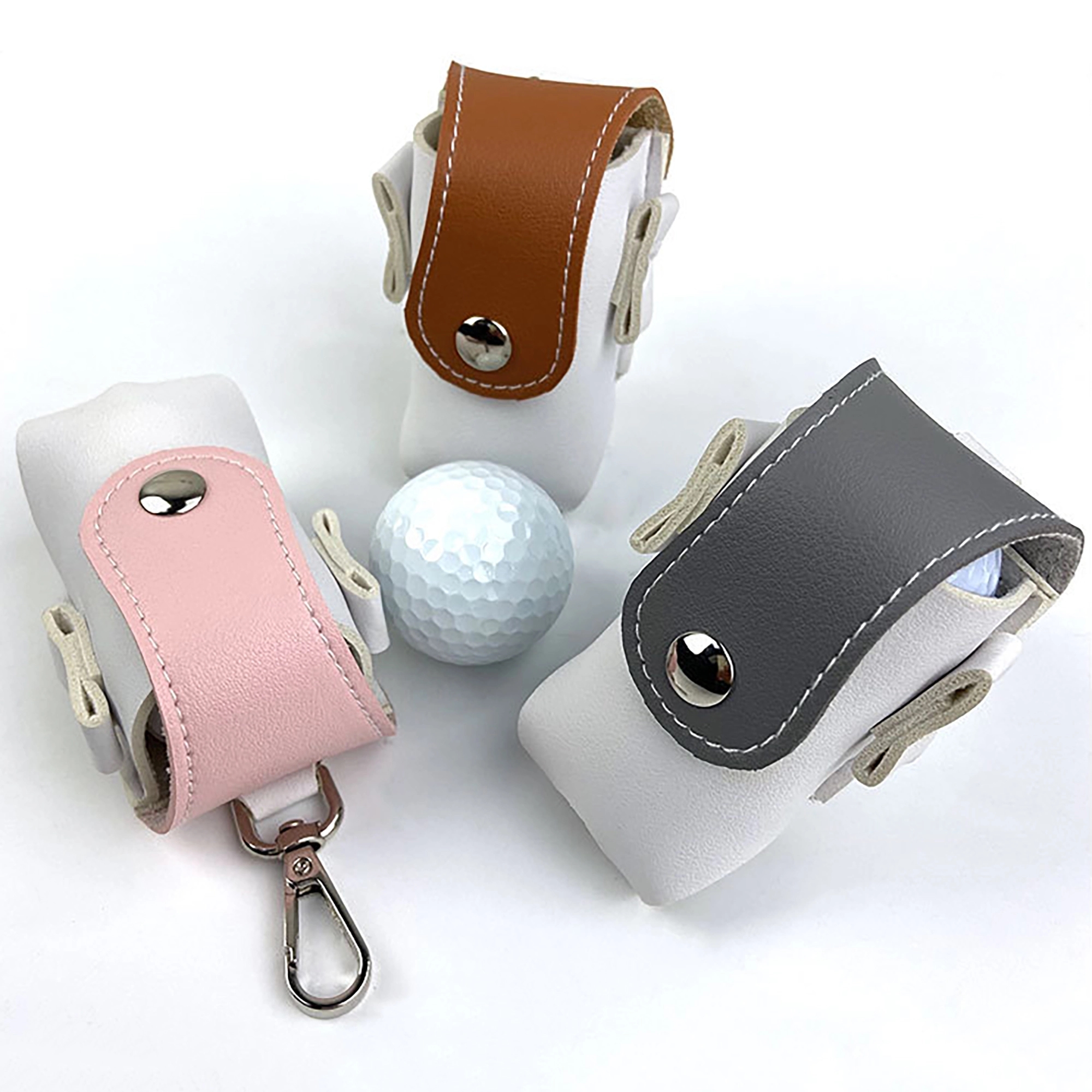 MOQ 100pcs Leather Gift Golf Sports Ball Pouch 10