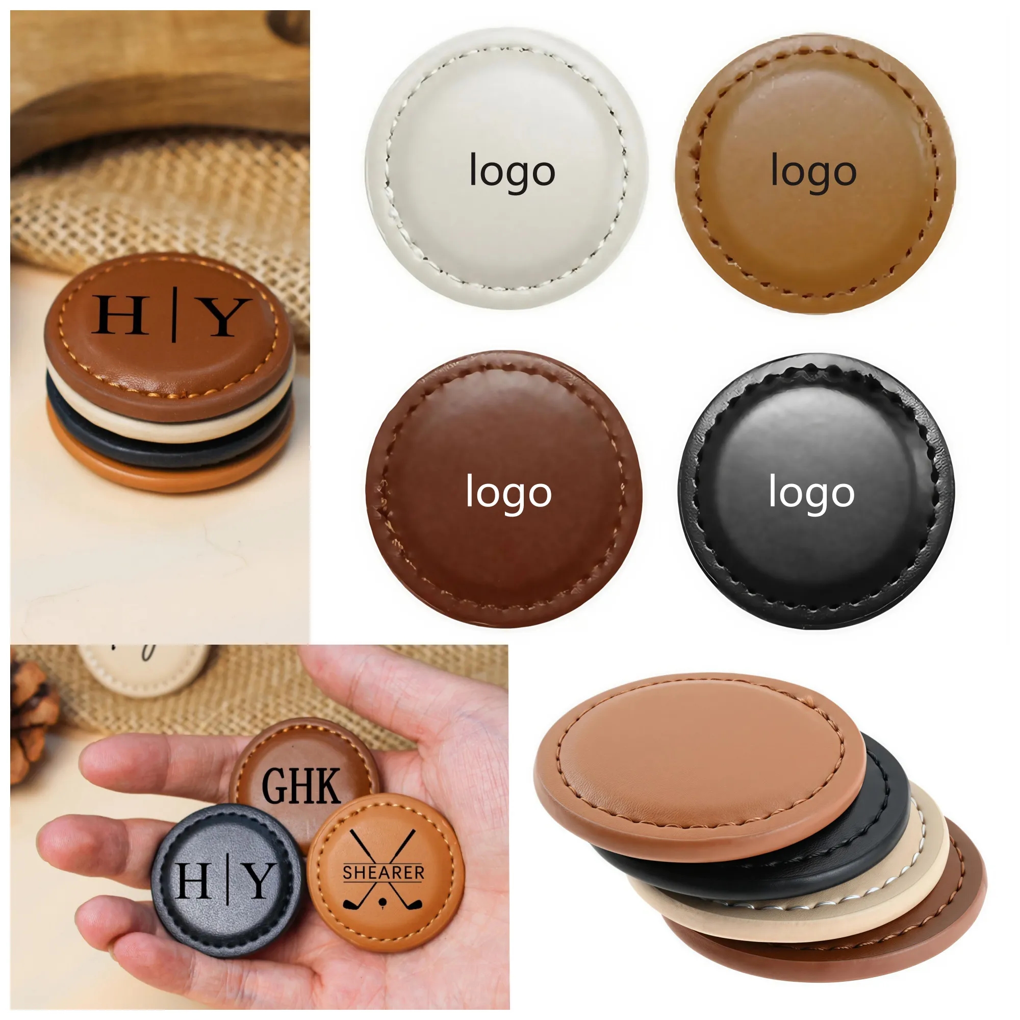 PU Leather Golf Ball Markers 1