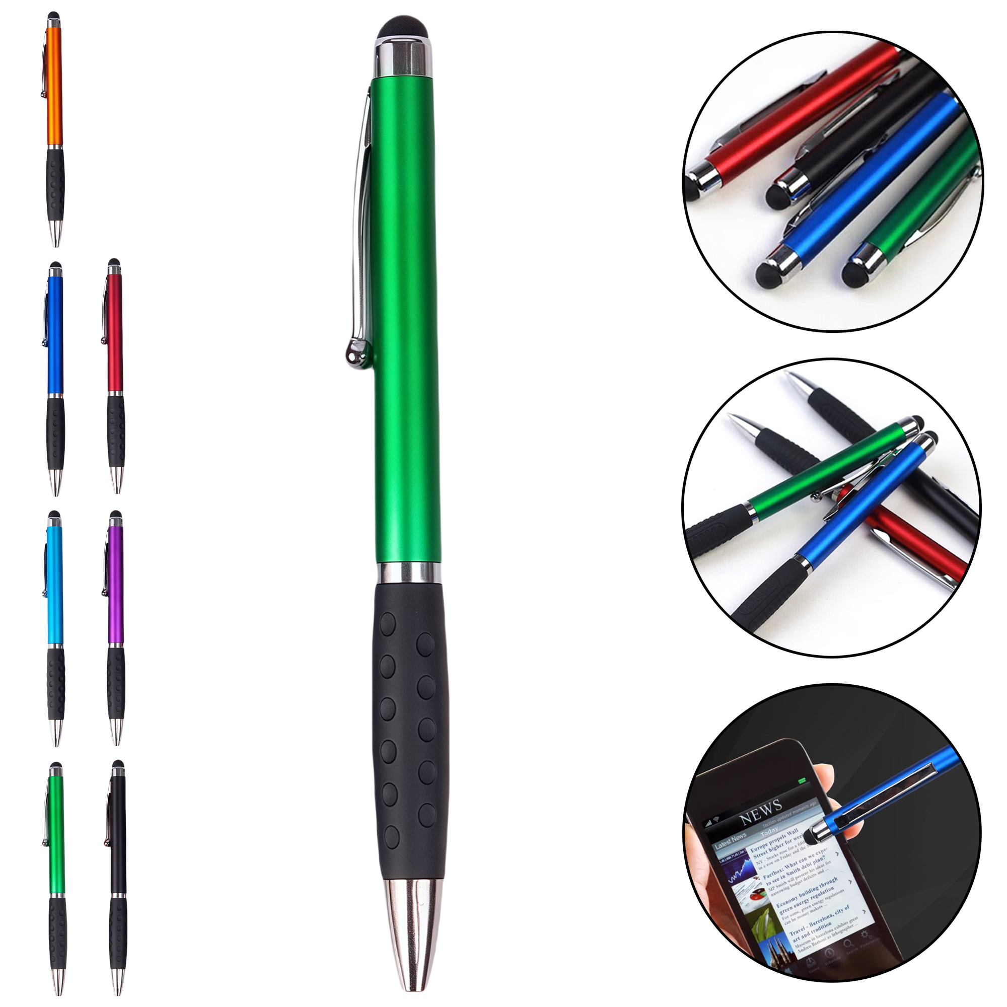 Multi-Function Stylus Ballpoint Pen - Plastic Touch Screen Pen with Smooth Writing 9