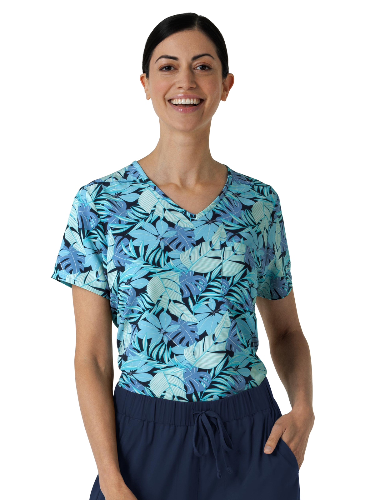 Wink - Fashion Prints - Women's 1-Pocket Tuck-in Print Scrub Top