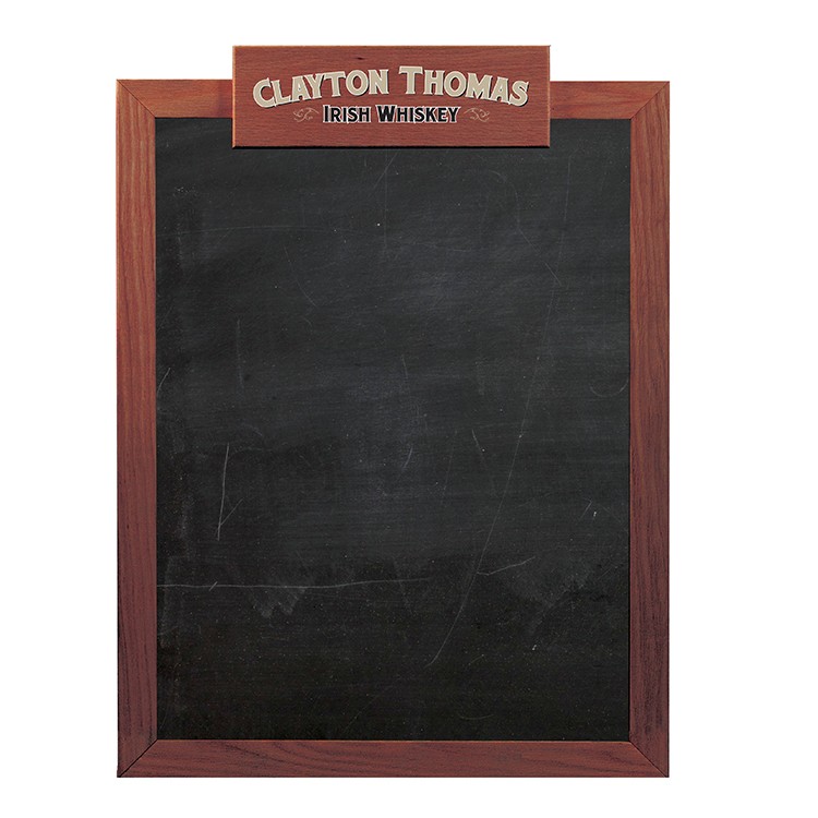 Oak Frame Wall Chalkboard with Header 18"w x 24"h