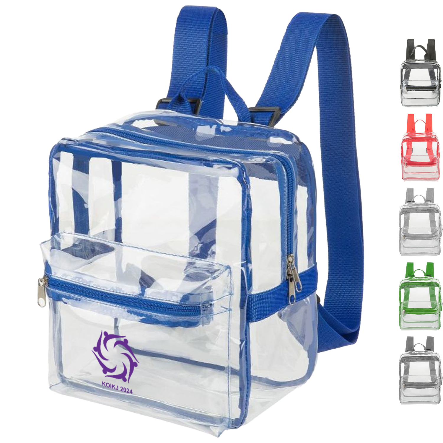 Mini Clear PVC Transparent Backpack with Front Accessory Pocket 4