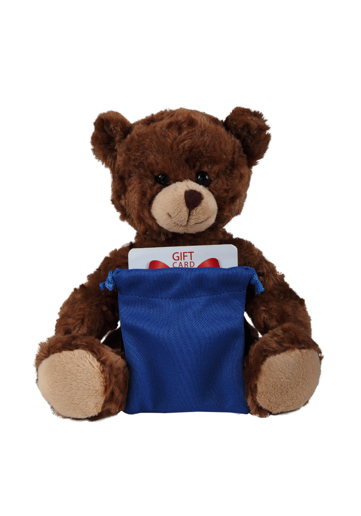 soft plush Chocolate Curly Sitting Bear with gift card sack 2