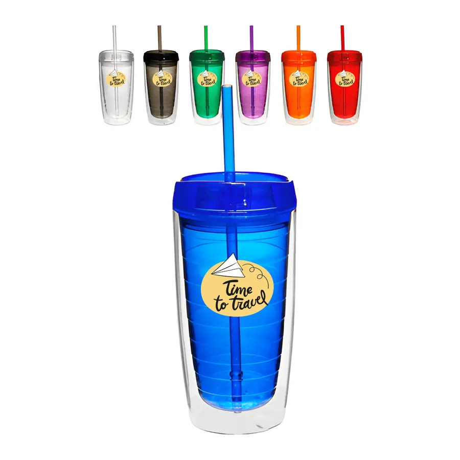 16 Oz Fresh Flow Acrylic Tumblers with Straw 2