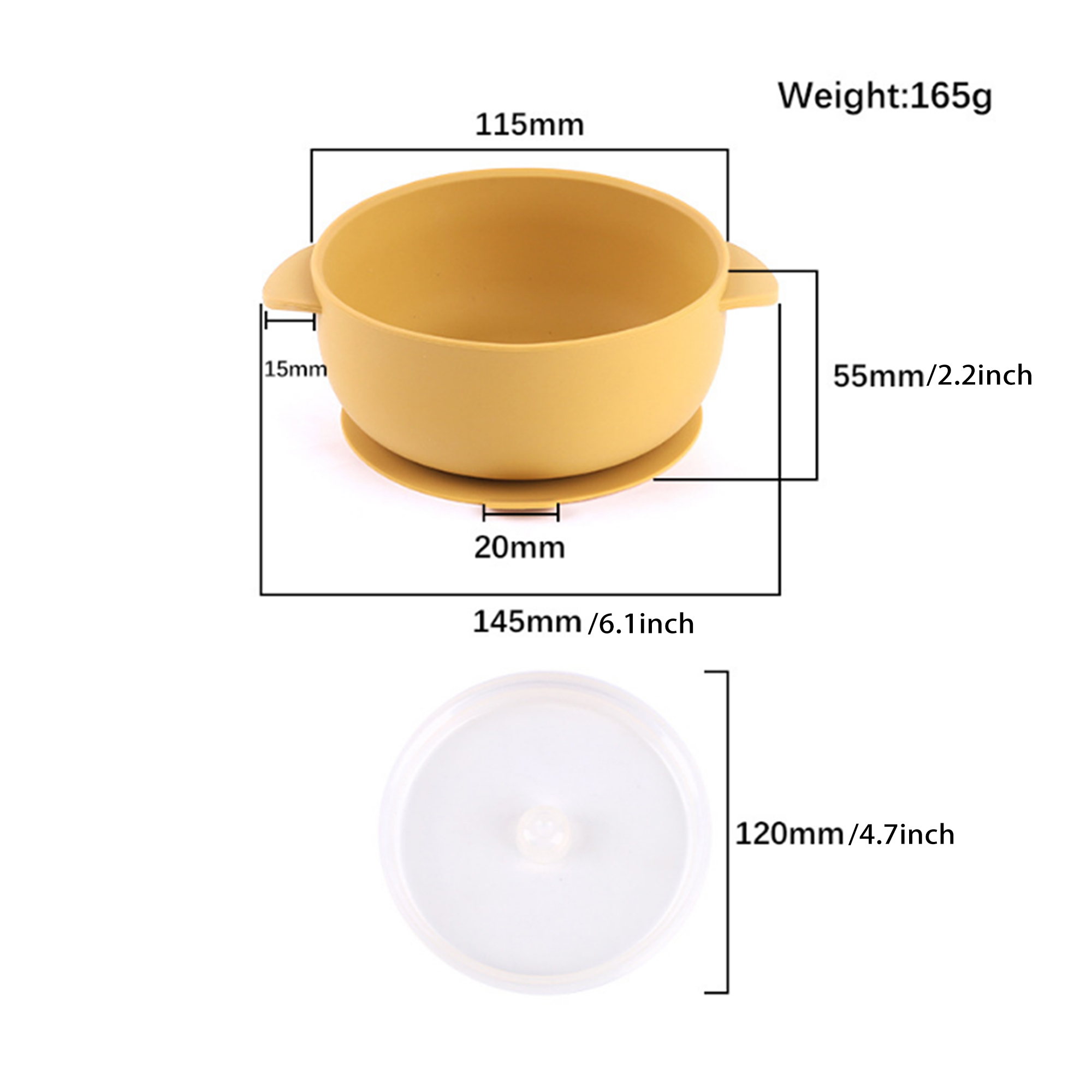 Silicone Toddler Suction Bowls with Lid 3