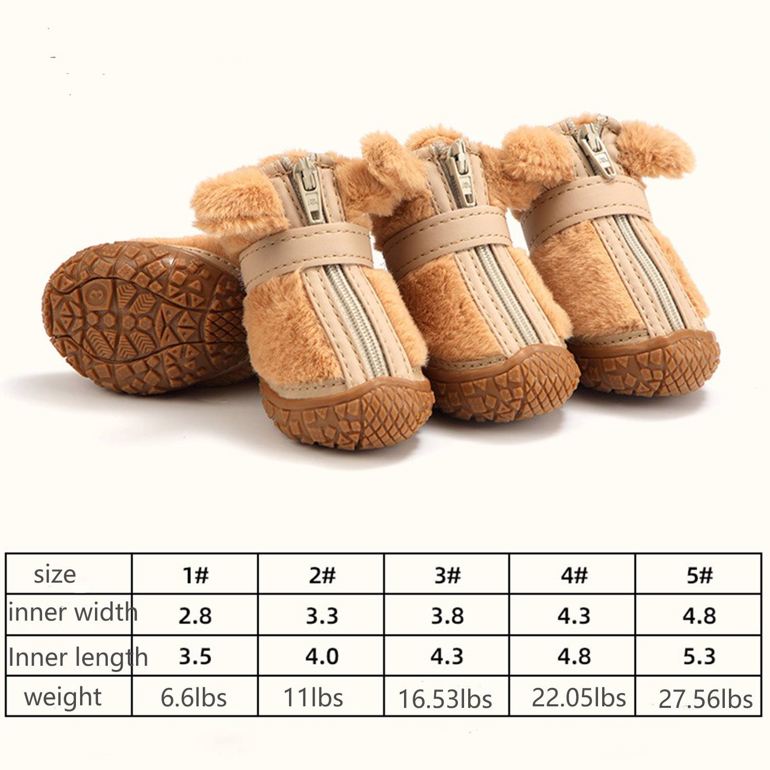 Winter plush dog shoes 3