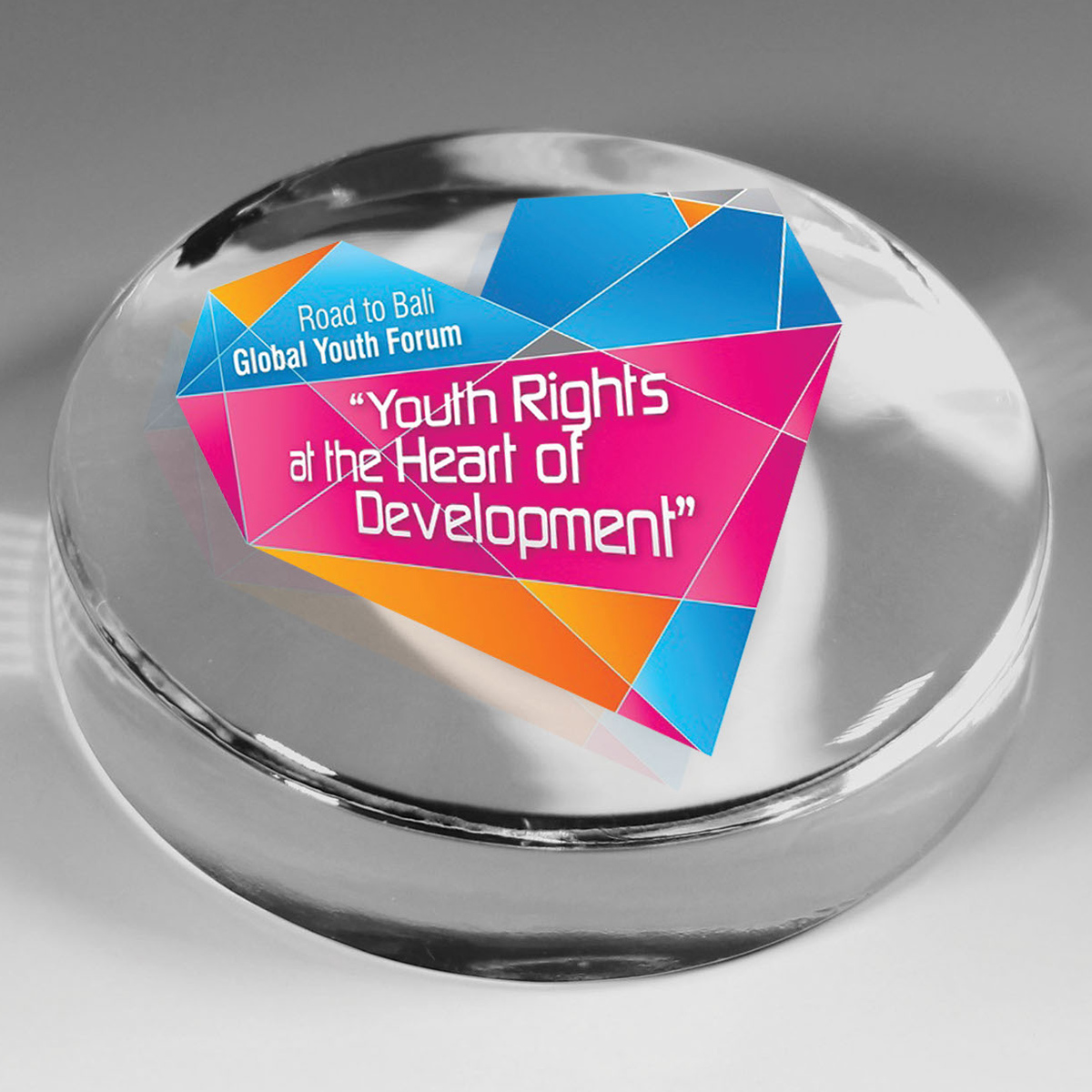 2 7/8" Dia x 3/4" H Round Glass Paperweight - 8508P (4 Color Process)