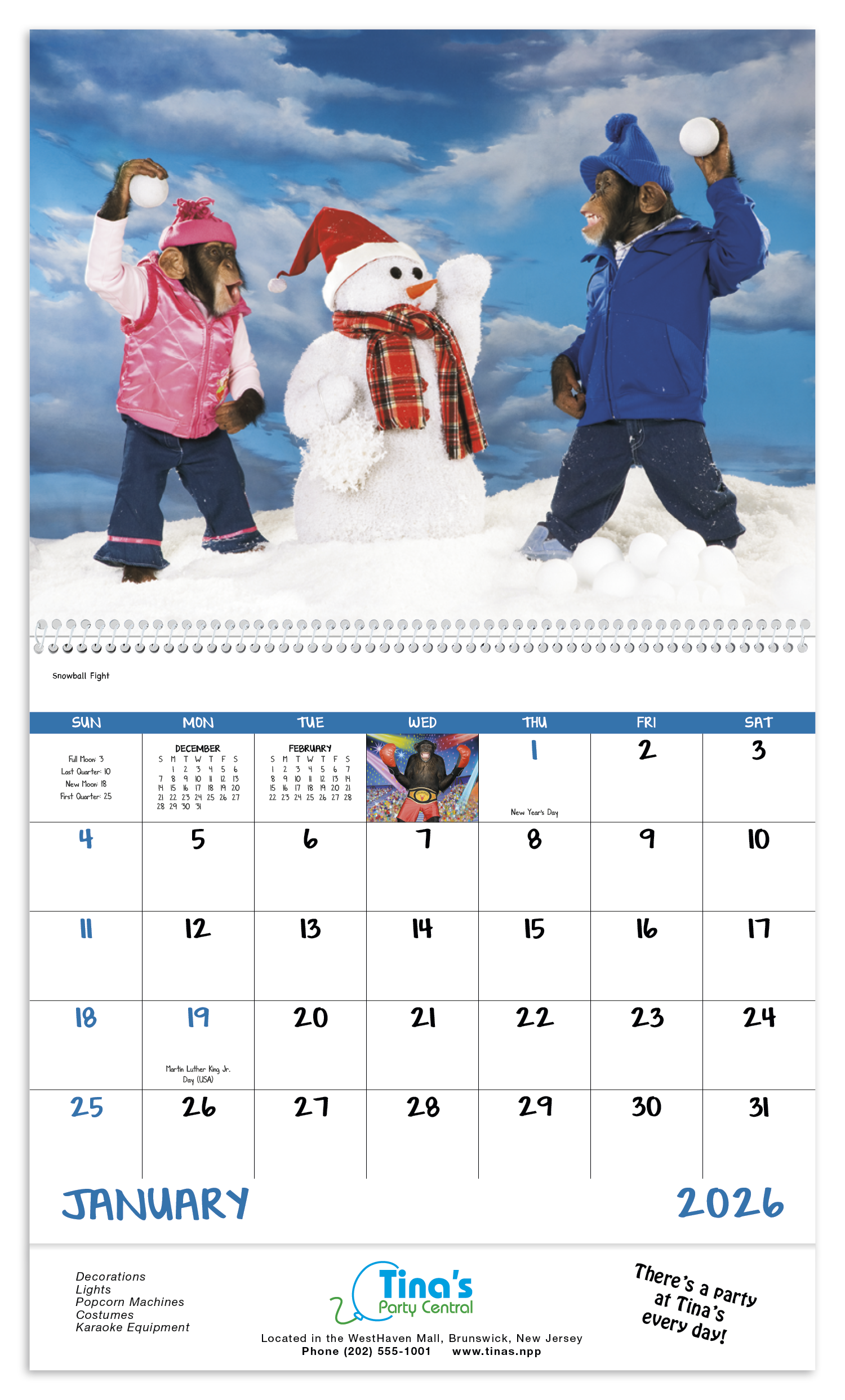 Good Value™ Monkey Mischief - Spiral Calendar 49