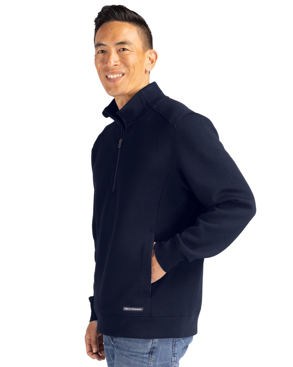 Cutter & Buck Roam Recycled Buttery-Soft Knit Mens Quarter Zip Jacket 27
