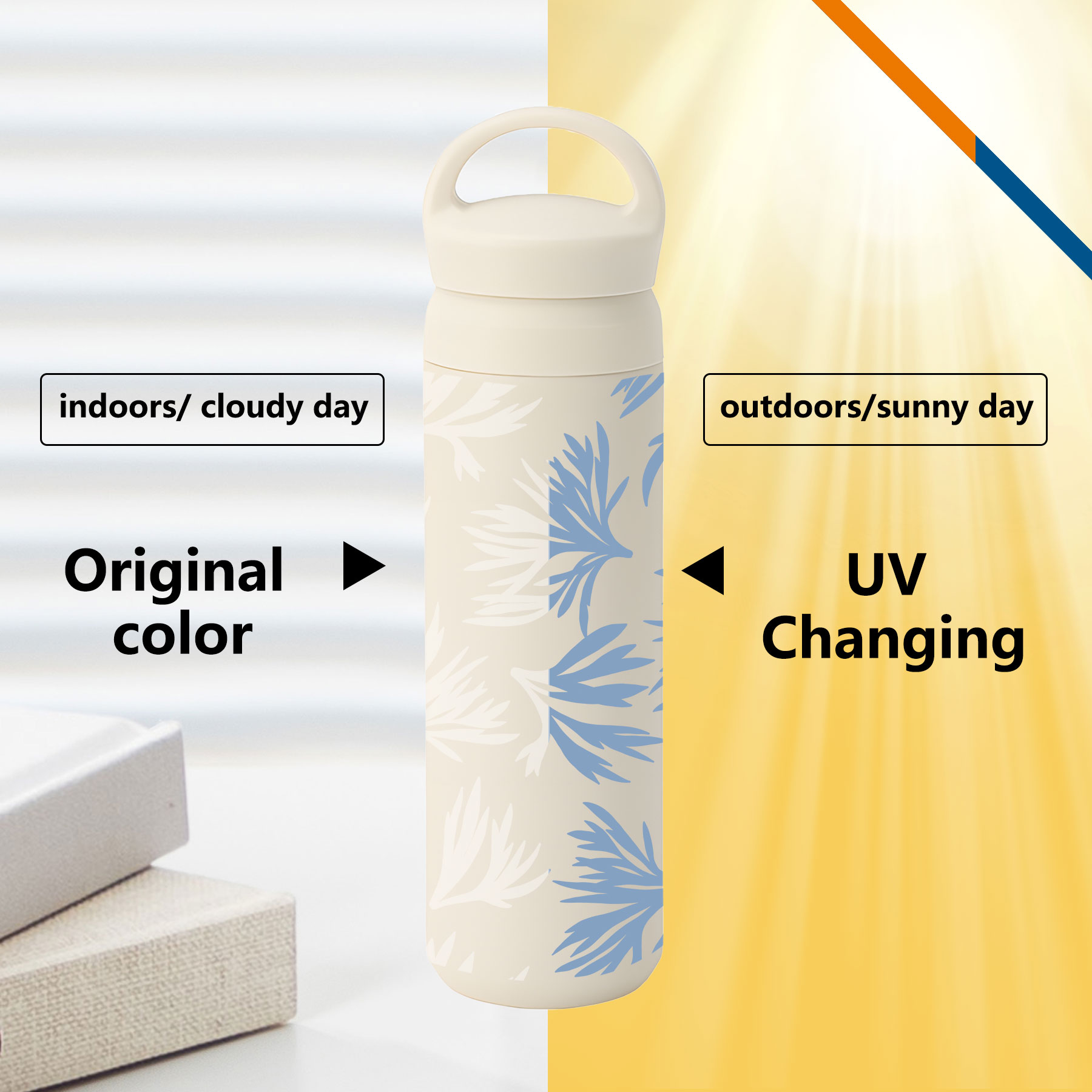 Auvia UV Color Changing Vacuum Water Bottle - 17 OZ., custom water bottle with logo imprint 4
