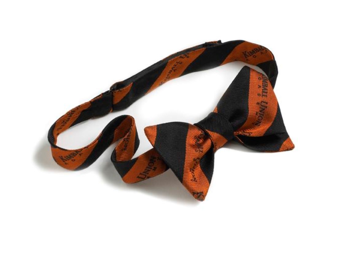Custom Woven Logo Silk Banded Bow Tie 2
