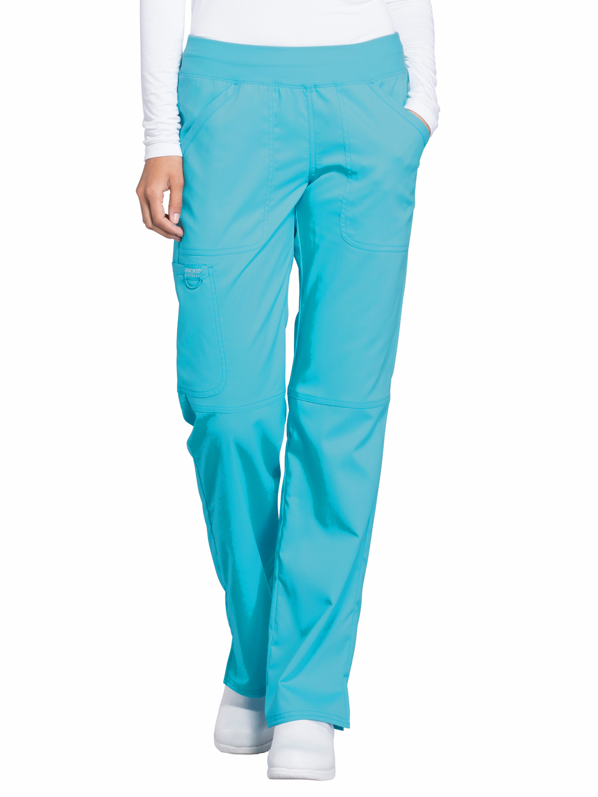 Cherokee - Workwear Revolution - Women's 4-Pocket Mid Rise Straight Leg Pull-on Pant 16