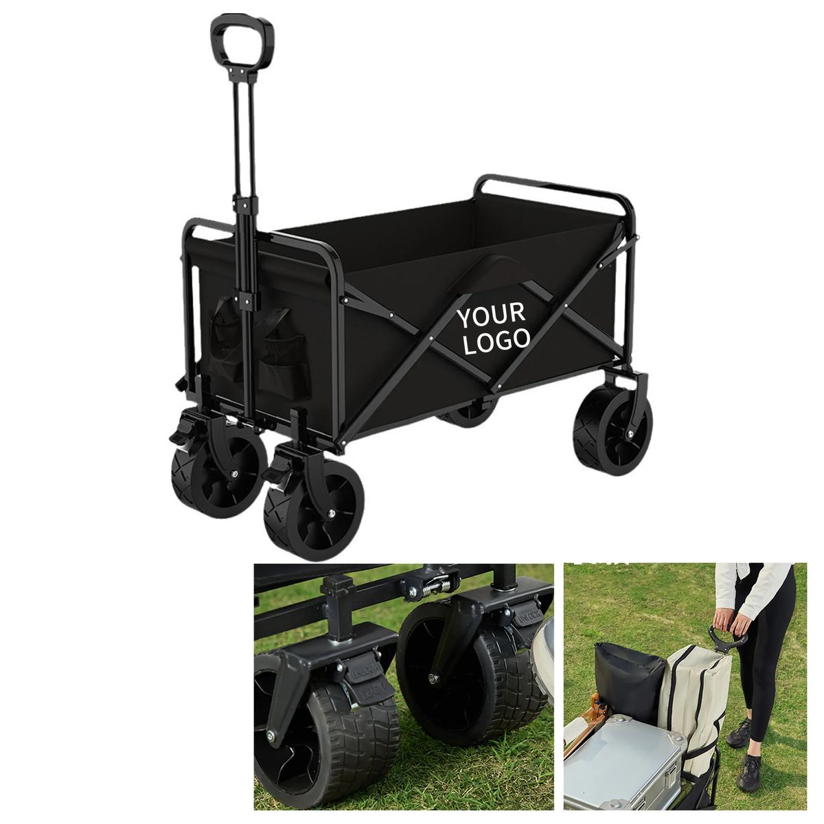 Folding Camping Wagon with 360 Degree Rotating Wheels 1