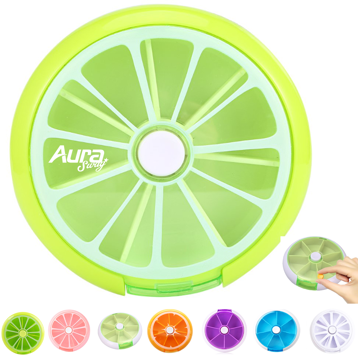 Portable 7 Day Rotating Pill Organizer Case 5