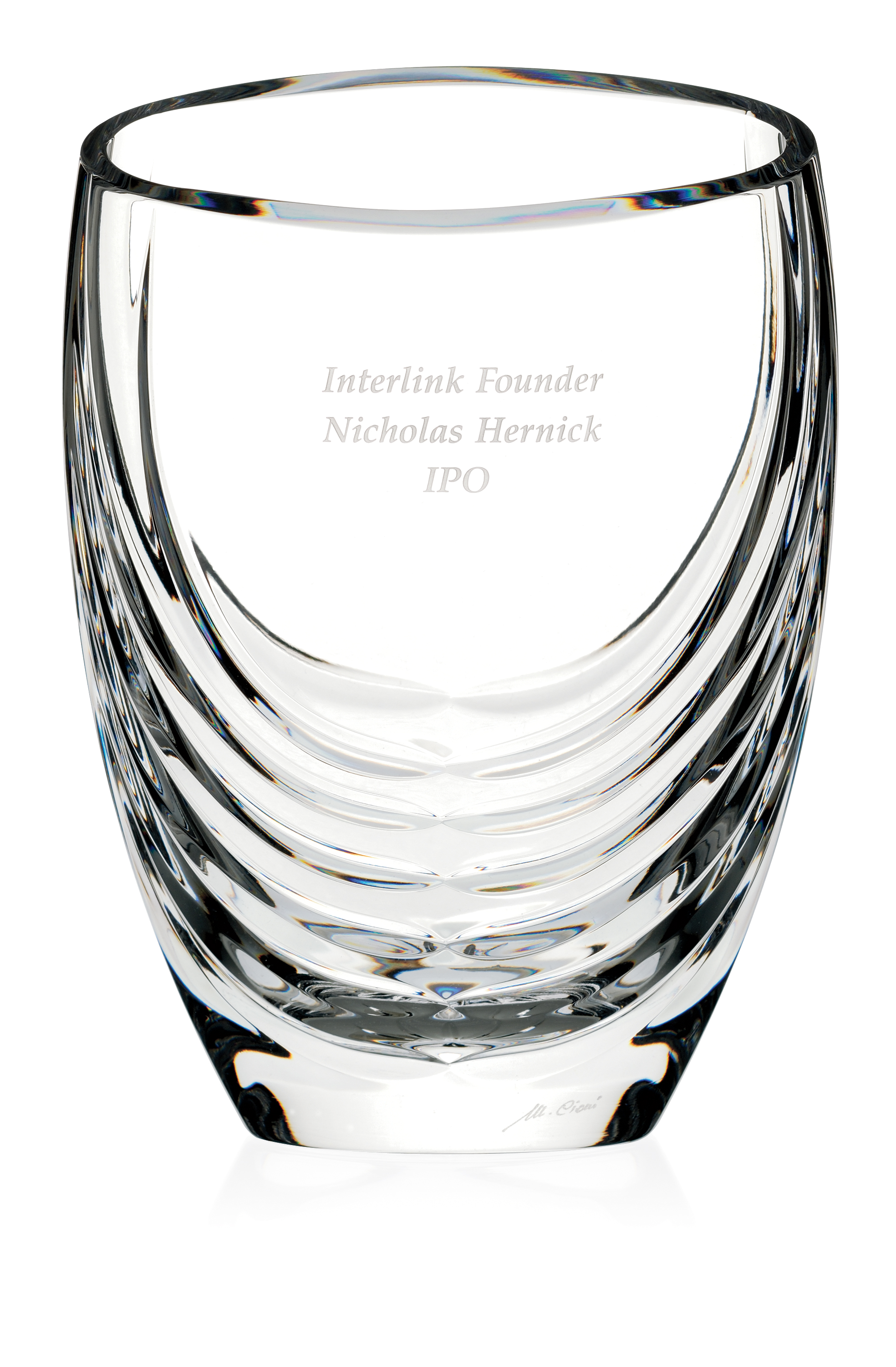 MARIO CIONI Siena Clear Crystal Vase 3