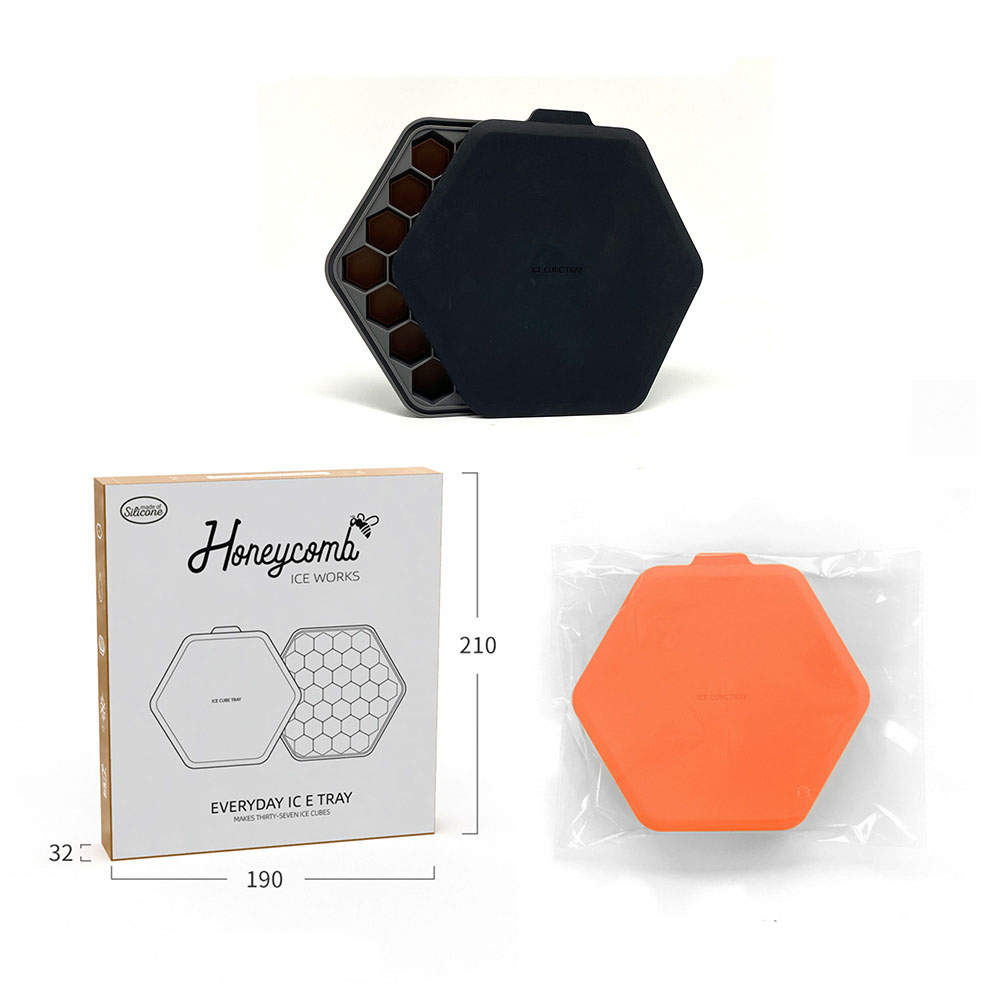 Silicone Honeycomb Ice Cubes Trays w/ Lids 7