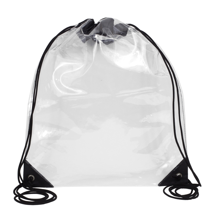 13" W x 16" H - "Everest" Tall Clear Drawstring Cinch Pack Backpack 7