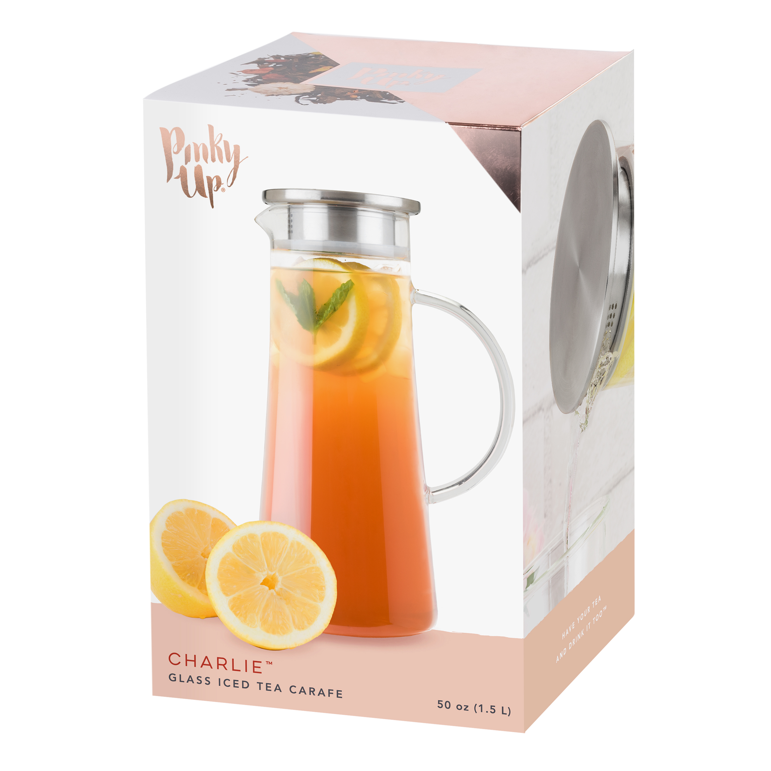 Pinky Up® Charlie Glass Iced Tea Carafe 6