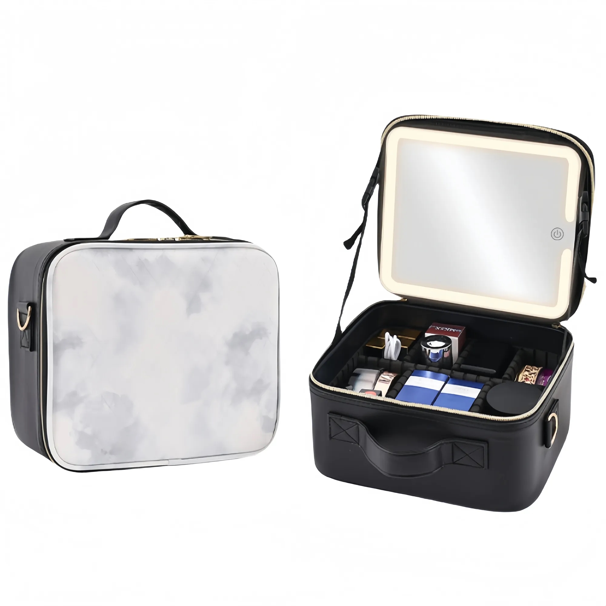 Professional Light Mirror Integrated Makeup Bag 8