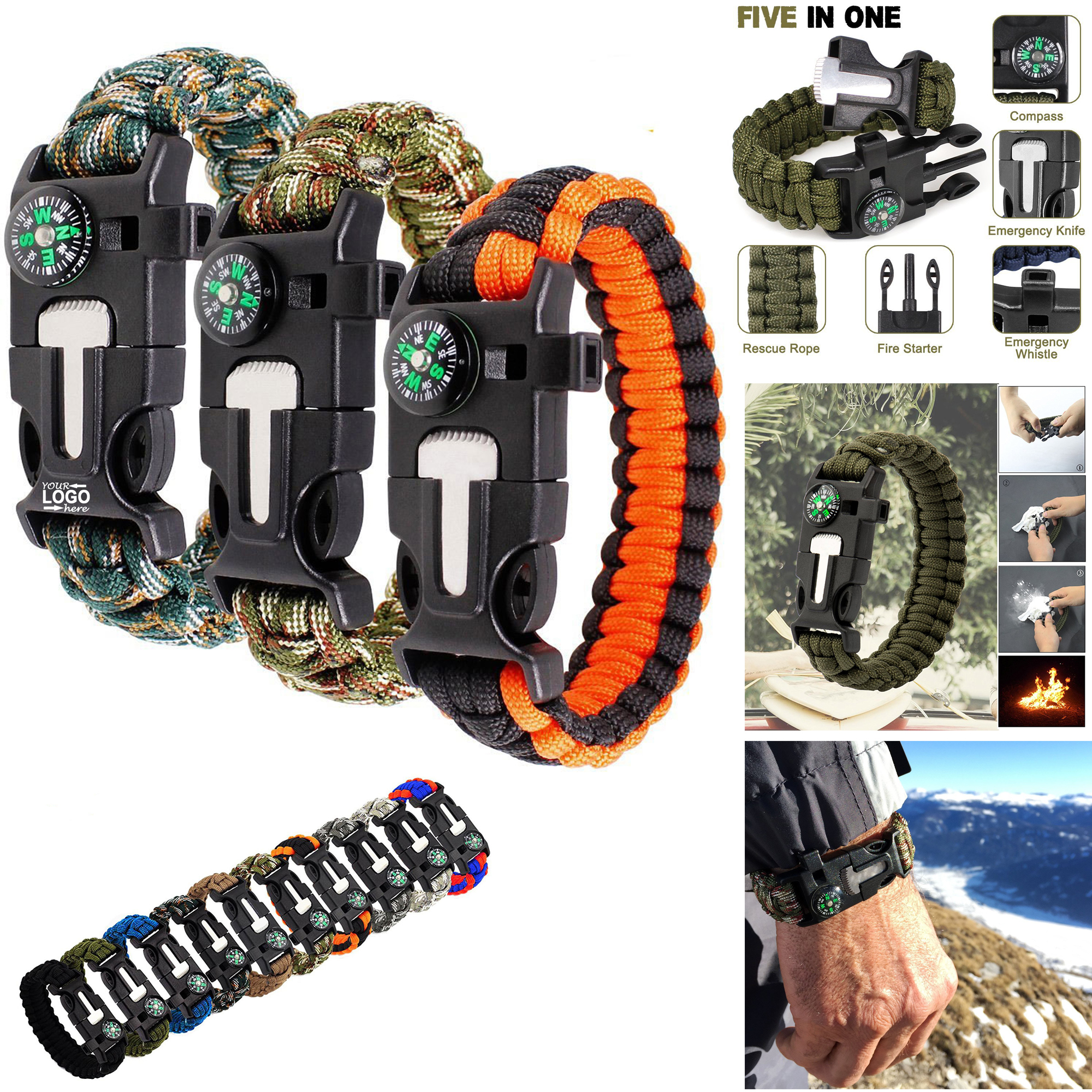5-in-1 Survival Umbrella Rope 2