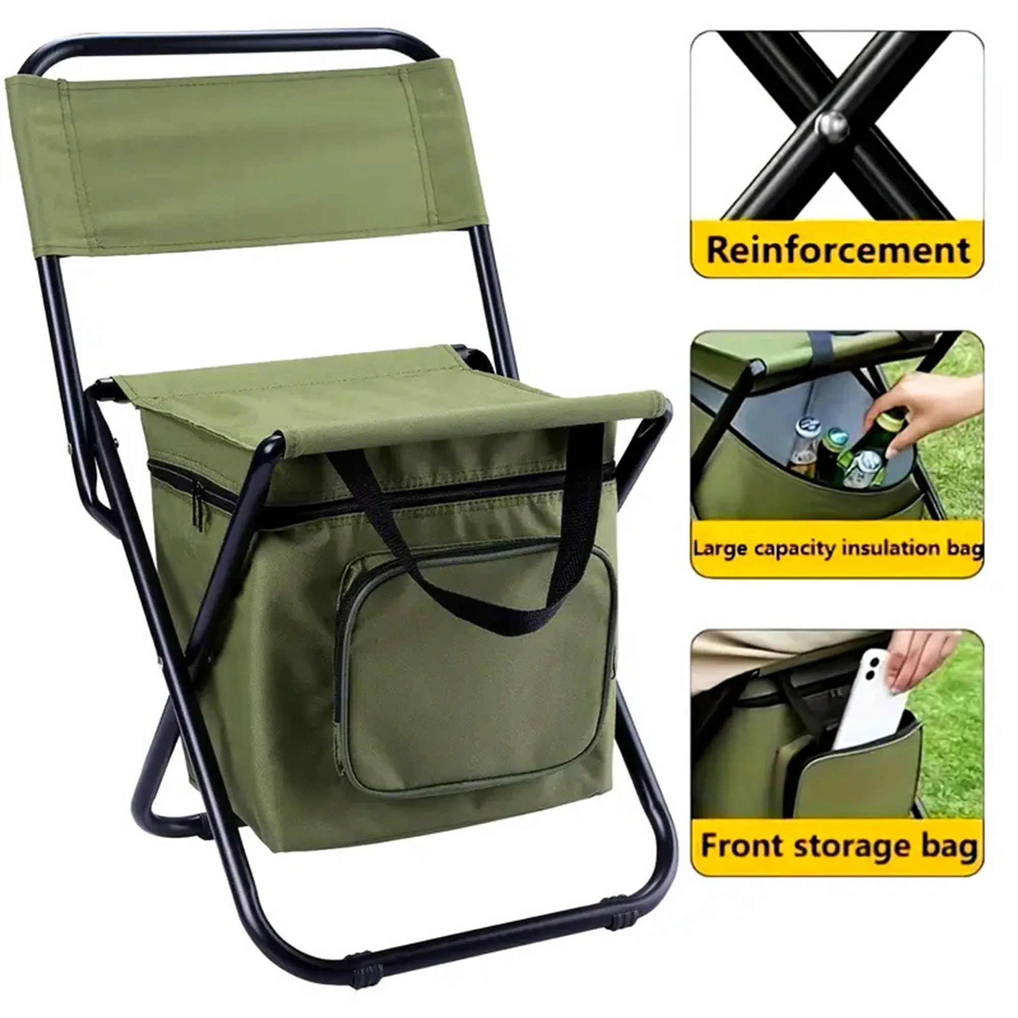 MOQ20 Portable 3-in-1 Outdoor Folding Chair with Cooler Bag 4