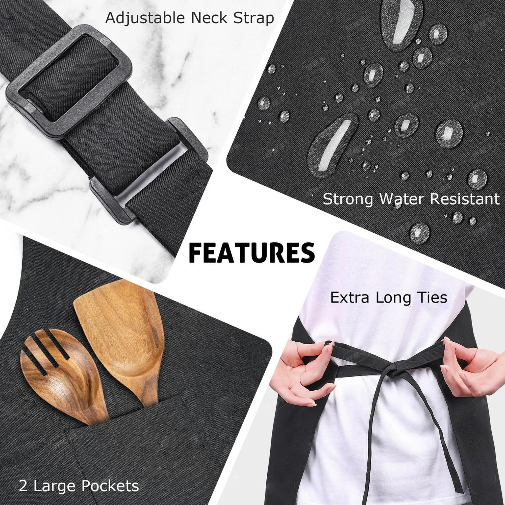 Adjustable Apron Waterdrop Resistant Cooking Kitchen Apron 3