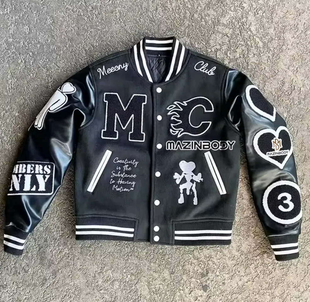 High-End Custom Genuine or Vegan Leather Varsity Letterman and Leather Jackets 1