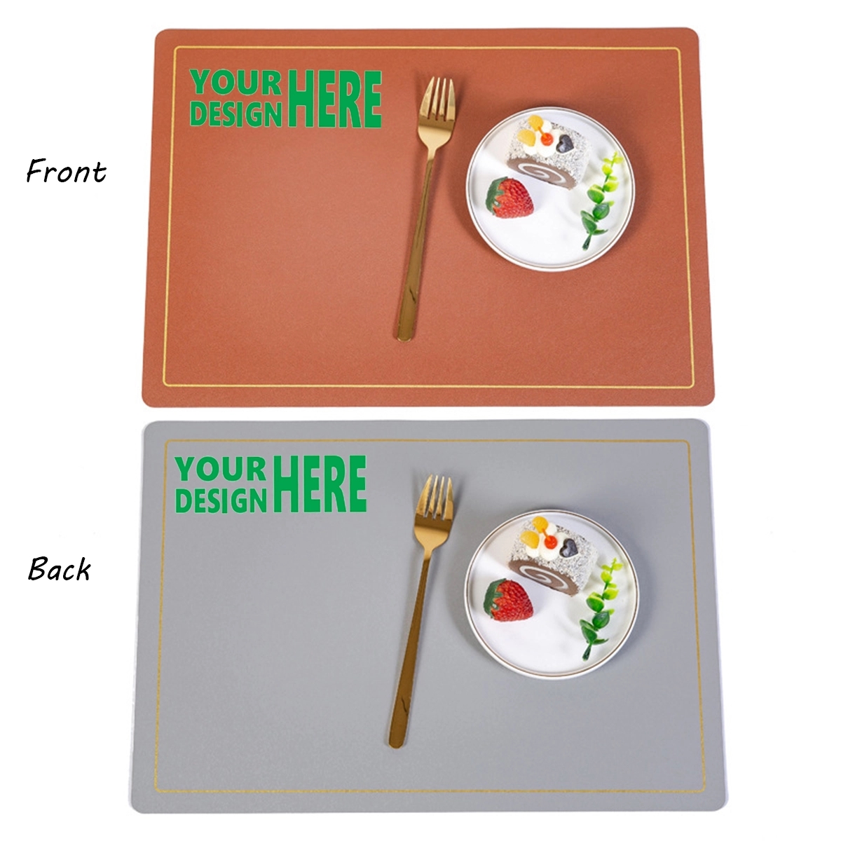 Full Color PU leather Waterproof Table Mat 5