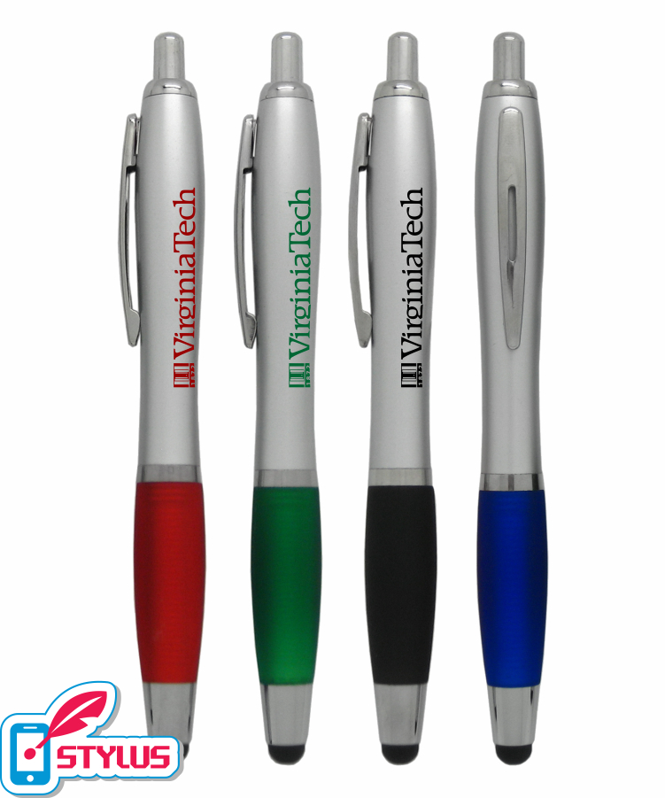 Union Printed, "Rio Retractable" Stylus Pen with Rubber Grip 2