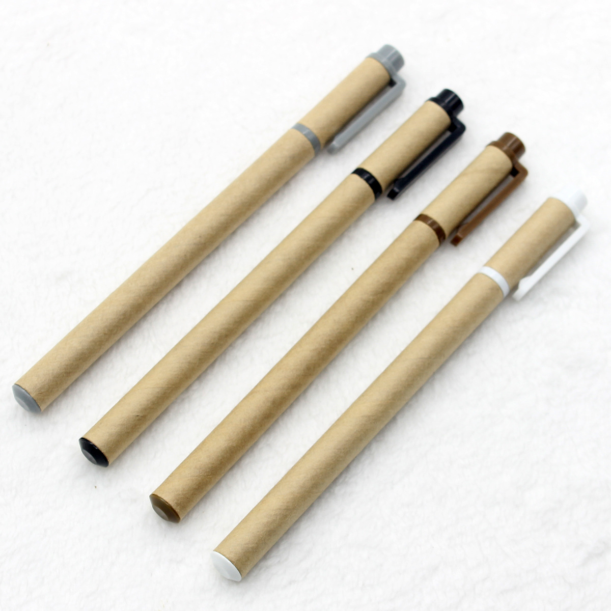 Retro Eco-friendly Kraft Paper Neutral Pen With Pen Cover For Students And Office 2