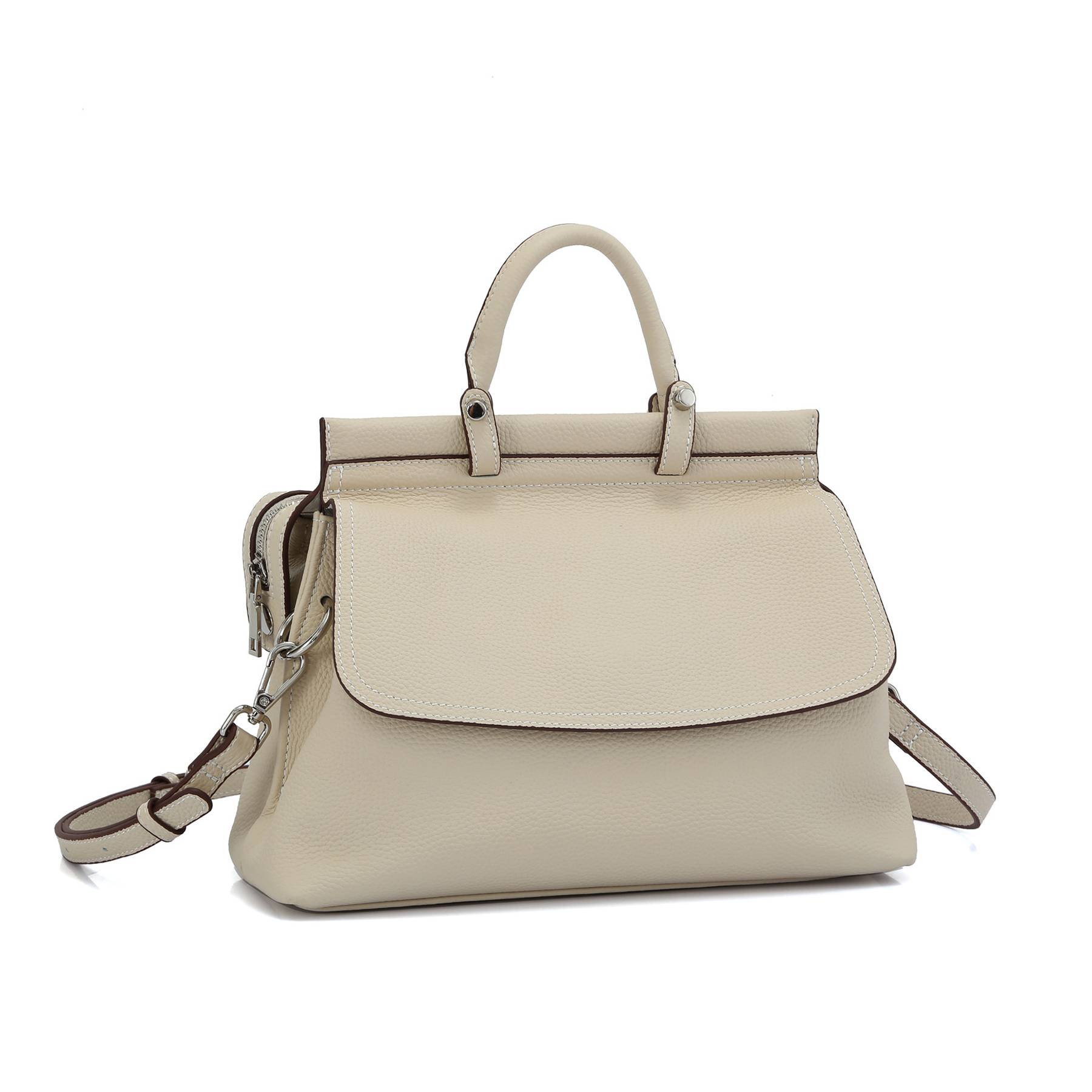 Genuine Leather Fashionable Large Crossbody Tote Bag 2