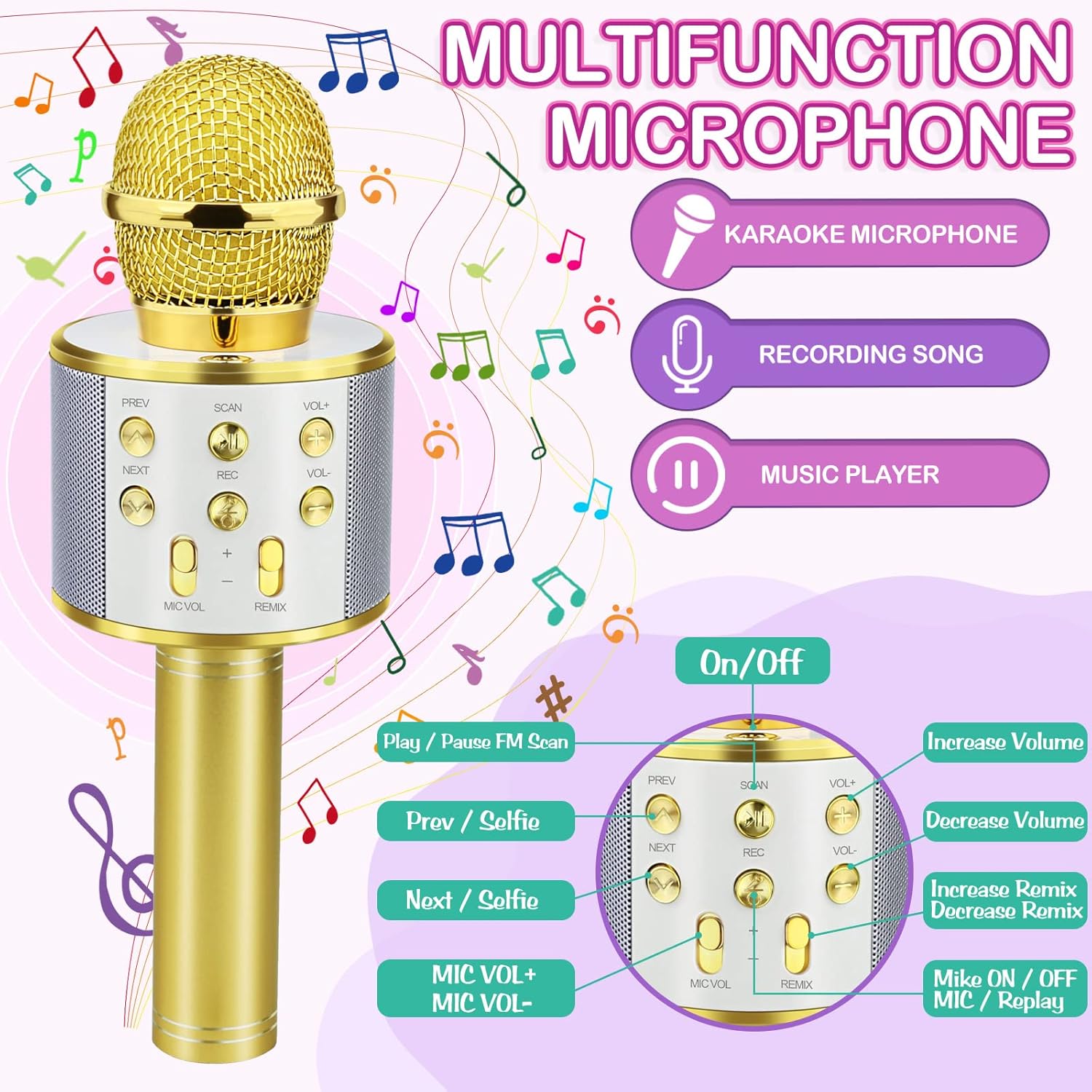 Promotek iBank® Bluetooth Karaoke Microphone 1